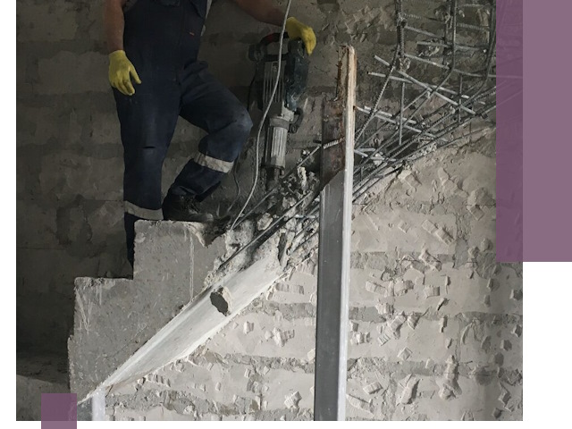Демонтаж металлических и бетонных лестниц в Малгобеке