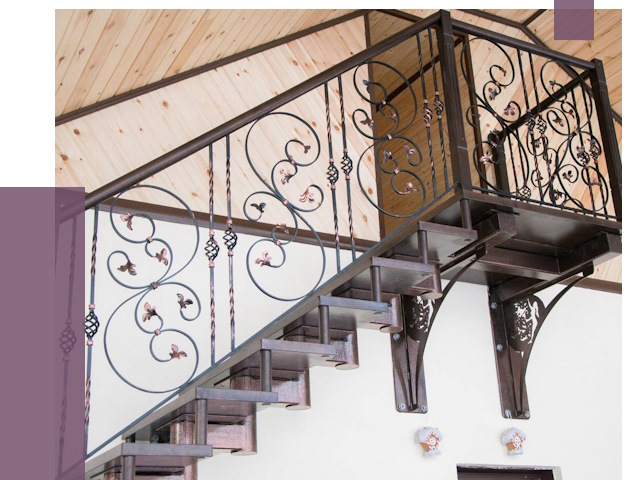 Кованые лестницы в Малгобеке от 80480 руб. под ключ