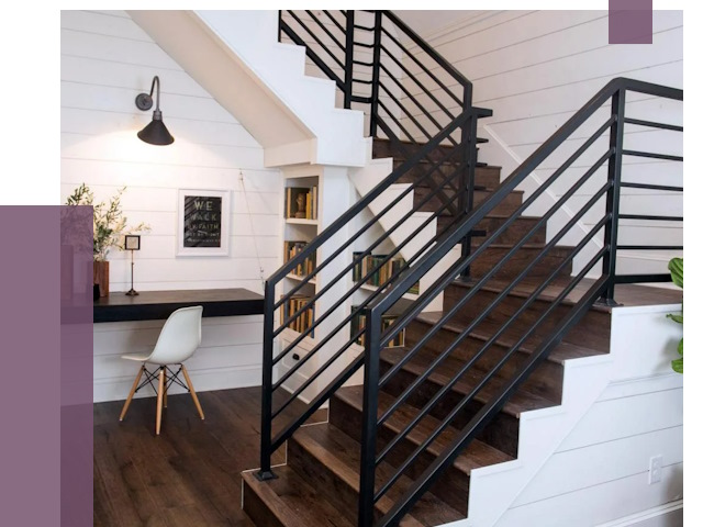 Перила для лестницы в доме в Малгобеке от 7481 руб. — ПРОЛЁТ-Млг