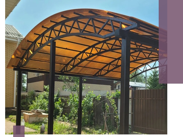 Изготовление навесов под ключ в Малгобеке из качественных материалов