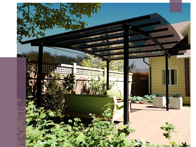 Навесы для террасы в Малгобеке от 13155 руб. под ключ | ПРОЛЁТ-Млг