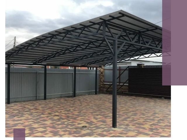 Металлические навесы под ключ в Малгобеке — изготовление и монтаж