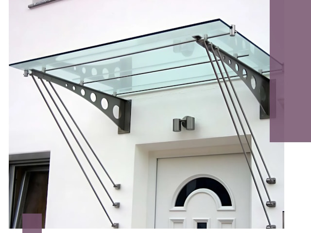 Козырьки над входом под ключ в Малгобеке — изготовление и монтаж