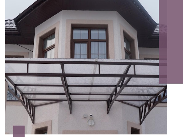 Козырьки из поликарбоната под ключ в Малгобеке