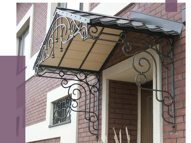 Двускатные козырьки в Малгобеке под ключ от 12898 руб.